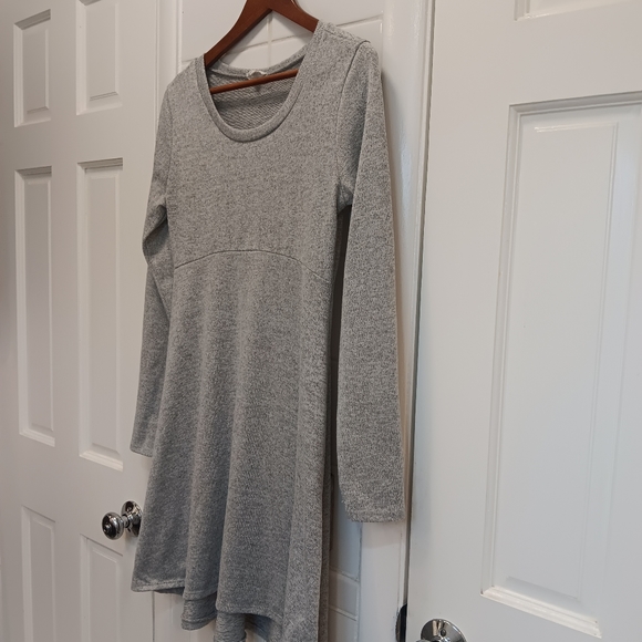 Roller Coaster Long sleeve grey mini A line dress, size Large. - Picture 5 of 5